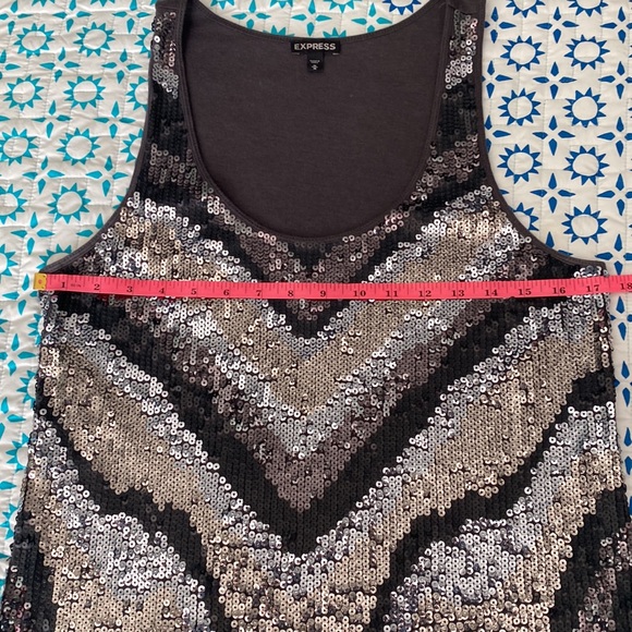 ⚡️Last days! Express Womens Black Sequin Tank Top Size M - Picture 5 of 8